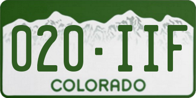CO license plate 020IIF