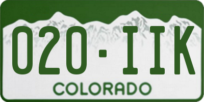 CO license plate 020IIK