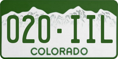 CO license plate 020IIL