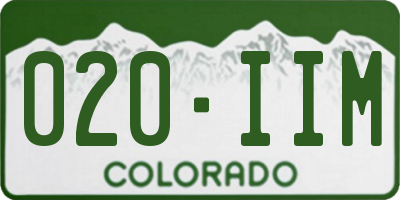 CO license plate 020IIM