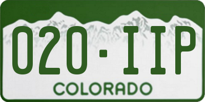 CO license plate 020IIP