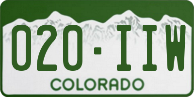 CO license plate 020IIW