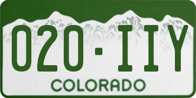 CO license plate 020IIY