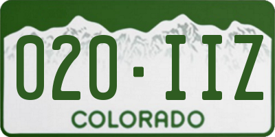 CO license plate 020IIZ