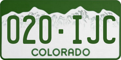 CO license plate 020IJC