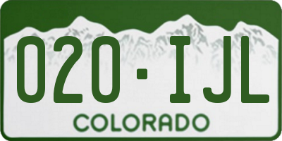 CO license plate 020IJL