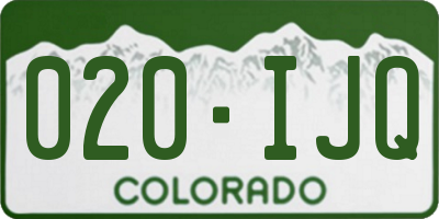 CO license plate 020IJQ