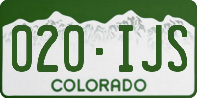 CO license plate 020IJS