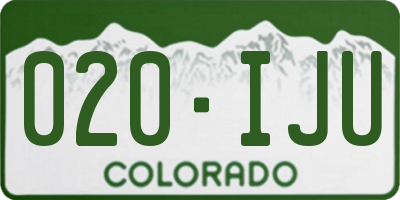 CO license plate 020IJU