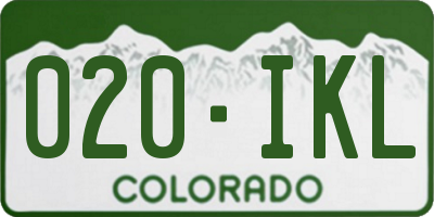 CO license plate 020IKL