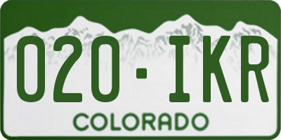 CO license plate 020IKR