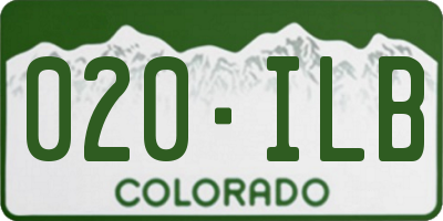 CO license plate 020ILB