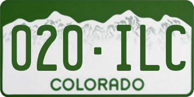 CO license plate 020ILC
