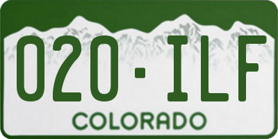 CO license plate 020ILF
