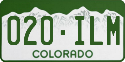 CO license plate 020ILM