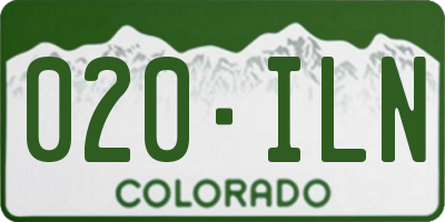 CO license plate 020ILN