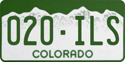 CO license plate 020ILS
