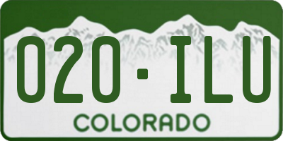 CO license plate 020ILU