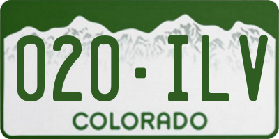 CO license plate 020ILV