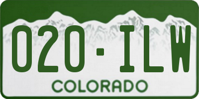 CO license plate 020ILW