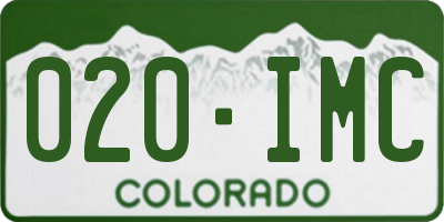CO license plate 020IMC