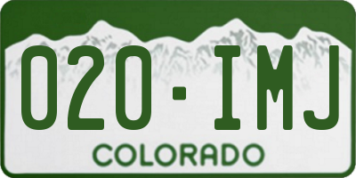 CO license plate 020IMJ