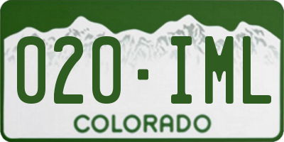 CO license plate 020IML