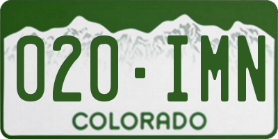 CO license plate 020IMN
