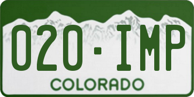 CO license plate 020IMP