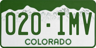 CO license plate 020IMV