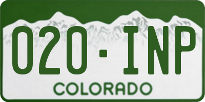 CO license plate 020INP
