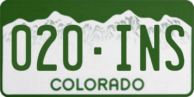 CO license plate 020INS
