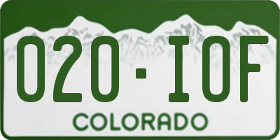 CO license plate 020IOF