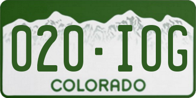 CO license plate 020IOG