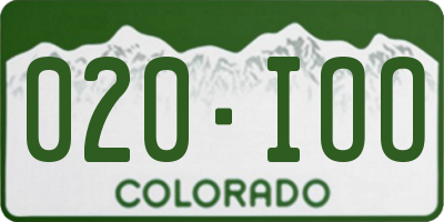 CO license plate 020IOO