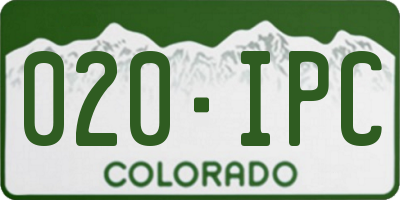 CO license plate 020IPC