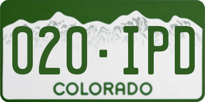 CO license plate 020IPD