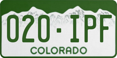 CO license plate 020IPF