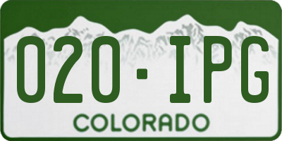 CO license plate 020IPG