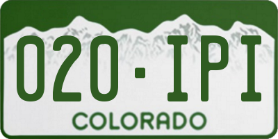 CO license plate 020IPI
