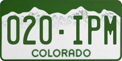 CO license plate 020IPM