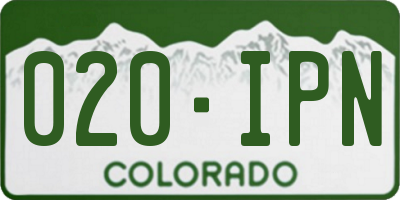 CO license plate 020IPN