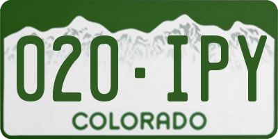 CO license plate 020IPY