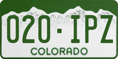 CO license plate 020IPZ
