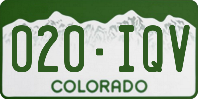 CO license plate 020IQV