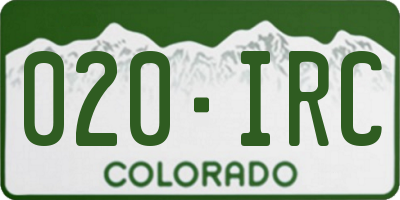CO license plate 020IRC