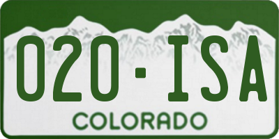 CO license plate 020ISA