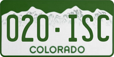 CO license plate 020ISC