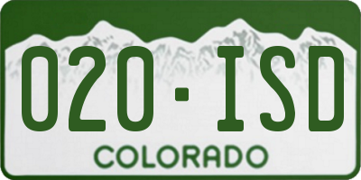 CO license plate 020ISD