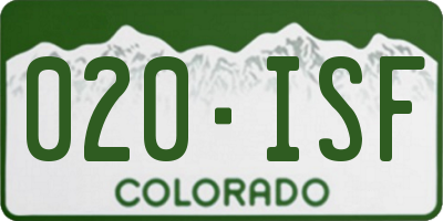 CO license plate 020ISF